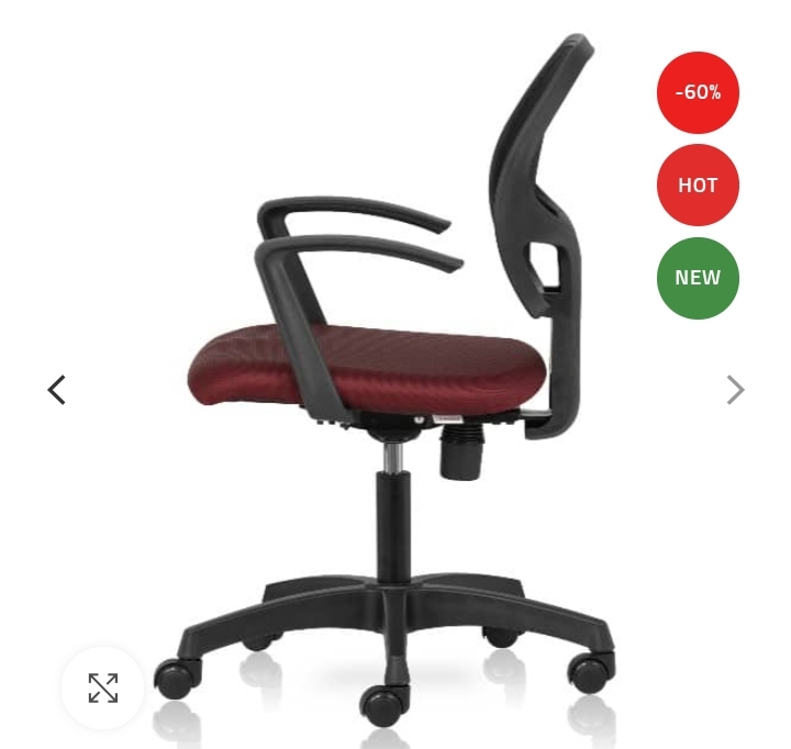 Anytime Low Back Office Chair with mesh back and fixed arms